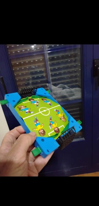 Juguete antiguo Futbolín azul Ibi Alicante Bainsa