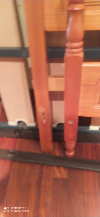 Estructura cama 90x190 madera y metal. SIN SOMIER.