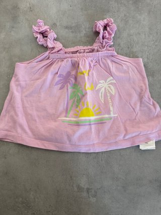 Canotta bambina con stampa palme