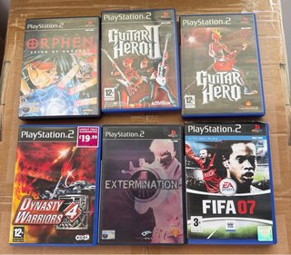 Consola PS2 + Guitarra + 6 Juegos + Mandos