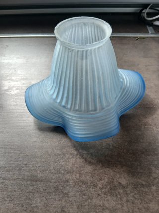 Paralume vintage vetro azzurro campana