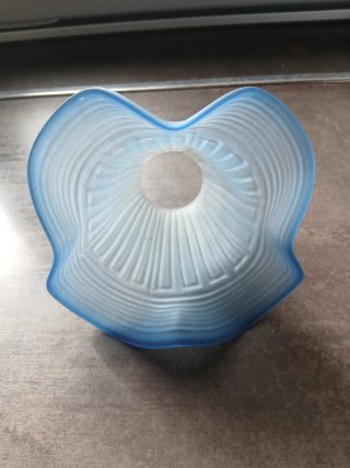 Paralume vintage vetro azzurro campana