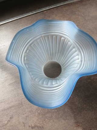Paralume vintage vetro azzurro campana