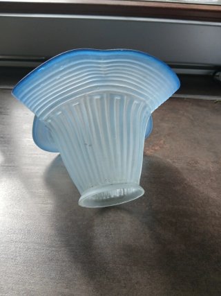 Paralume vintage vetro azzurro campana