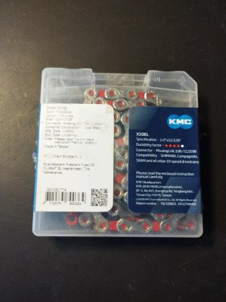 Cadena KMC X10EL 10v rojo