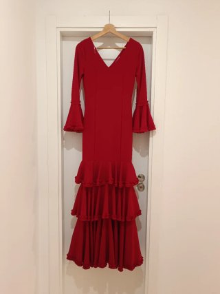 Traje Flamenca Gitana Rojo