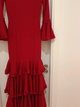 Traje Flamenca Gitana Rojo