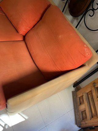 Sofá Cama Beige y Naranja