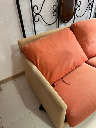 Sofá Cama Beige y Naranja
