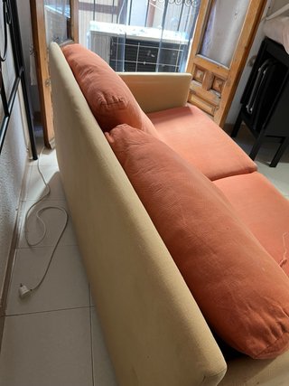 Sofá Cama Beige y Naranja