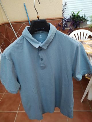 Polo H&M Slim Fit Azul Talla M