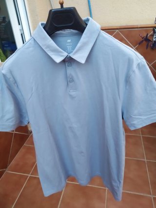 Polo H&M Slim Fit Azul Talla M