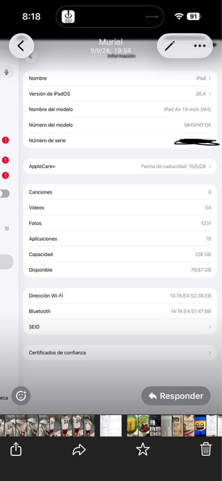 iPad Air 13 M4 128GB GrisEspacial Funda Apple Care