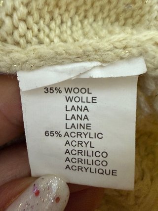 Jersey oversize beige con brillo