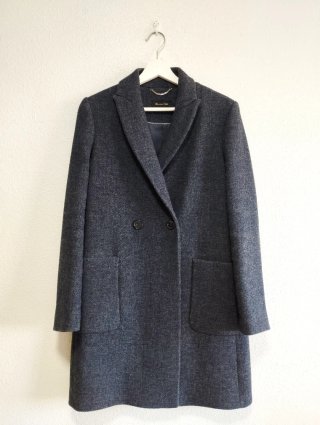 Abrigo Massimo Dutti Lana Gris Mujer