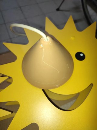 Coppia Lampadari Sole Giallo Legno