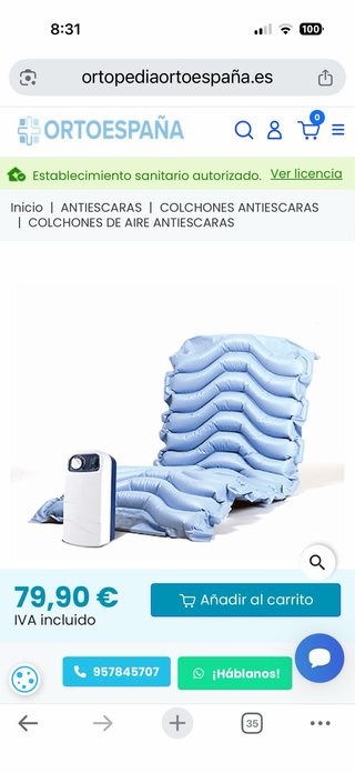 Colchón de aire antiescaras