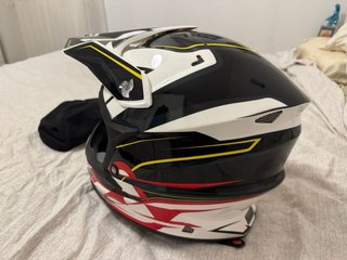 Casco Moto Cross Nero Bianco Giallo