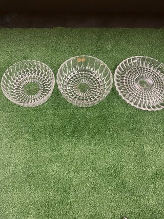 Plato y 2 Boles Cristal Tallado Nachtmann