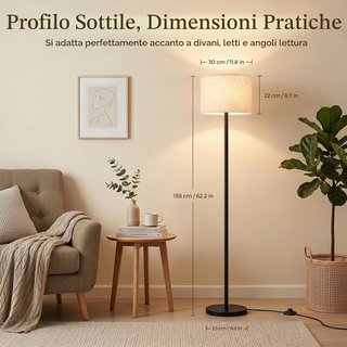 Lampada da terra beige moderna 157cm