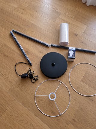 Lampada da terra beige moderna 157cm