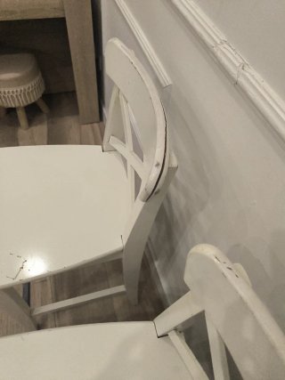 Juego de 2 sillas altas de bar blancas