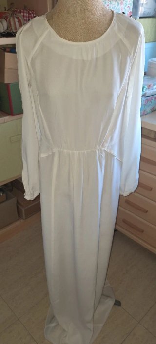Vestido largo blanco manga larga