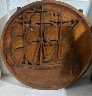 Talla madera barco 116 cm Escucho ofertas