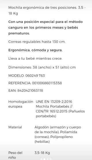 Mochila Portabebés Jane Gris
