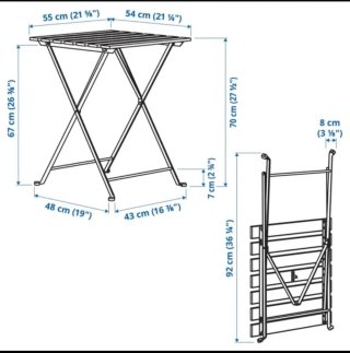 Mesa plegable Ikea madera y metal