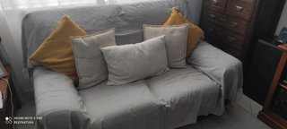 2 Sofás de tela azul/gris