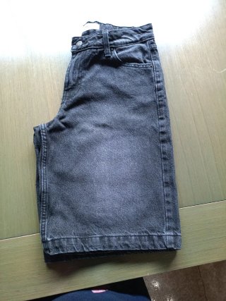 Pantalones Bermuda Bershka Talla 34 Negro lavado