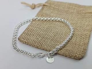 Pulsera Plata Eslabón Redondo