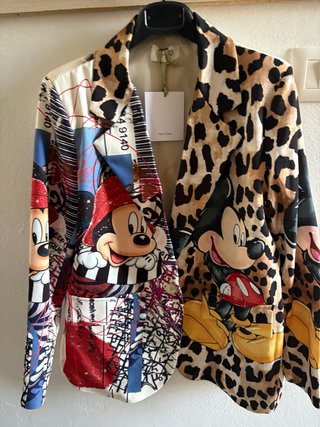 Giacca blazer Mickey Mouse stampa animalier