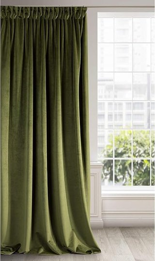 Eurofirany Ria Cortina Opaca Terciopelo 140 x 270 cm con Cinta de Cortina - 1 Unidad, Panel, Suave,