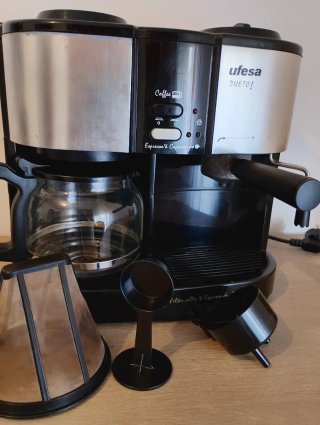 Cafetera Ufesa Dueto Filtro y Espresso
