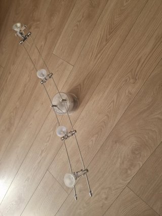 Lámpara de techo 4 focos plata