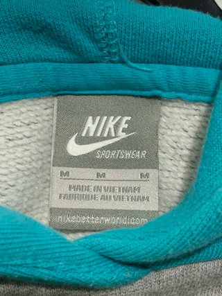Sudadera Nike Gris y Turquesa