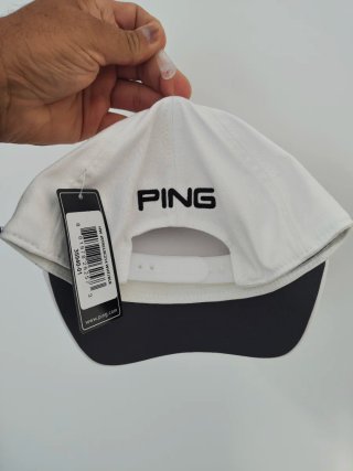 Gorra PING Flexfit Tech ONE TEN Golf Blanca