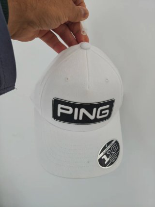 Gorra PING Flexfit Tech ONE TEN Golf Blanca