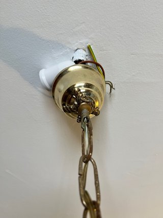 Lampada a sospensione vintage dorata