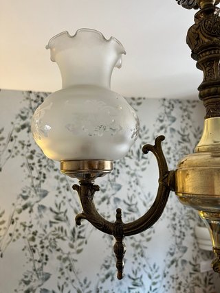 Lampada a sospensione vintage dorata