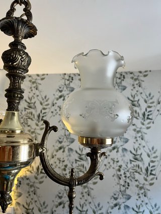 Lampada a sospensione vintage dorata