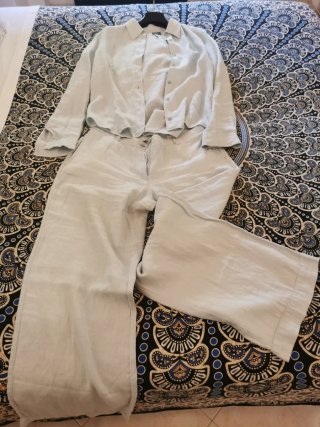 Completo Armani Lino celeste chiaro