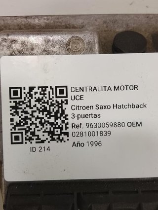 Citroen 214 centralita motor 0281001839 saxo 1.5 d