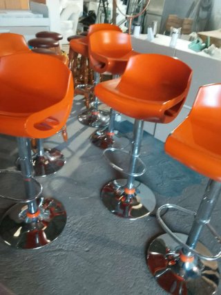 Banqueta Naranja Retro Ajustable