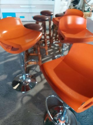 Banqueta Naranja Retro Ajustable