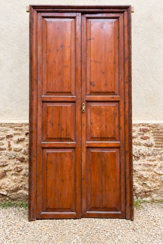 Puerta doble madera maciza con marco
