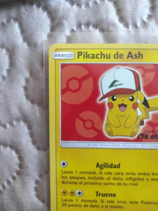Carta Pokémon Pikachu de Ash SM109