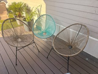 Sillas Acapulco Beige y Turquesa